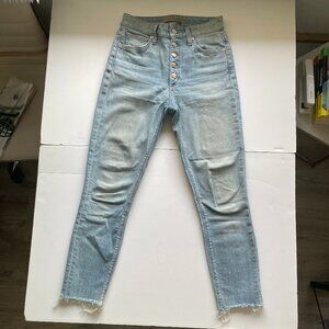 Joe's Jeans Women's Size 24 Button Fly The Bella High Rise Skinny Ankle Raw Hem
